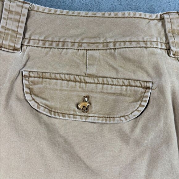 Talbots Pants Khaki Chino Flare Wide Leg Vintage Y2K 90s Tan Stretch Sz 14 C134 - Picture 6 of 13